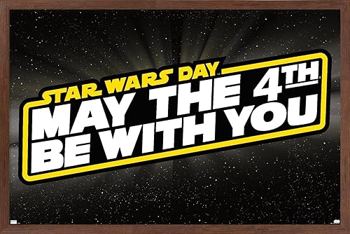 Trends International Star Wars - PĂłster de pared con logotipo, 22.37 x 34.00 pulgadas, versiĂłn enmarcada de caoba Trends International Star Wars - PĂłster de pared con logotipo, 22.37 x 34.00 pulgadas, versiĂłn enmarcada de caoba