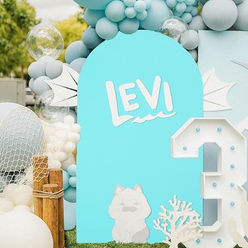 Tela de telón de fondo azul para cubierta de arco - Yvmeu Wedding Spandex Arch Cover elástico de doble cara superior redonda Chiara cubierta de