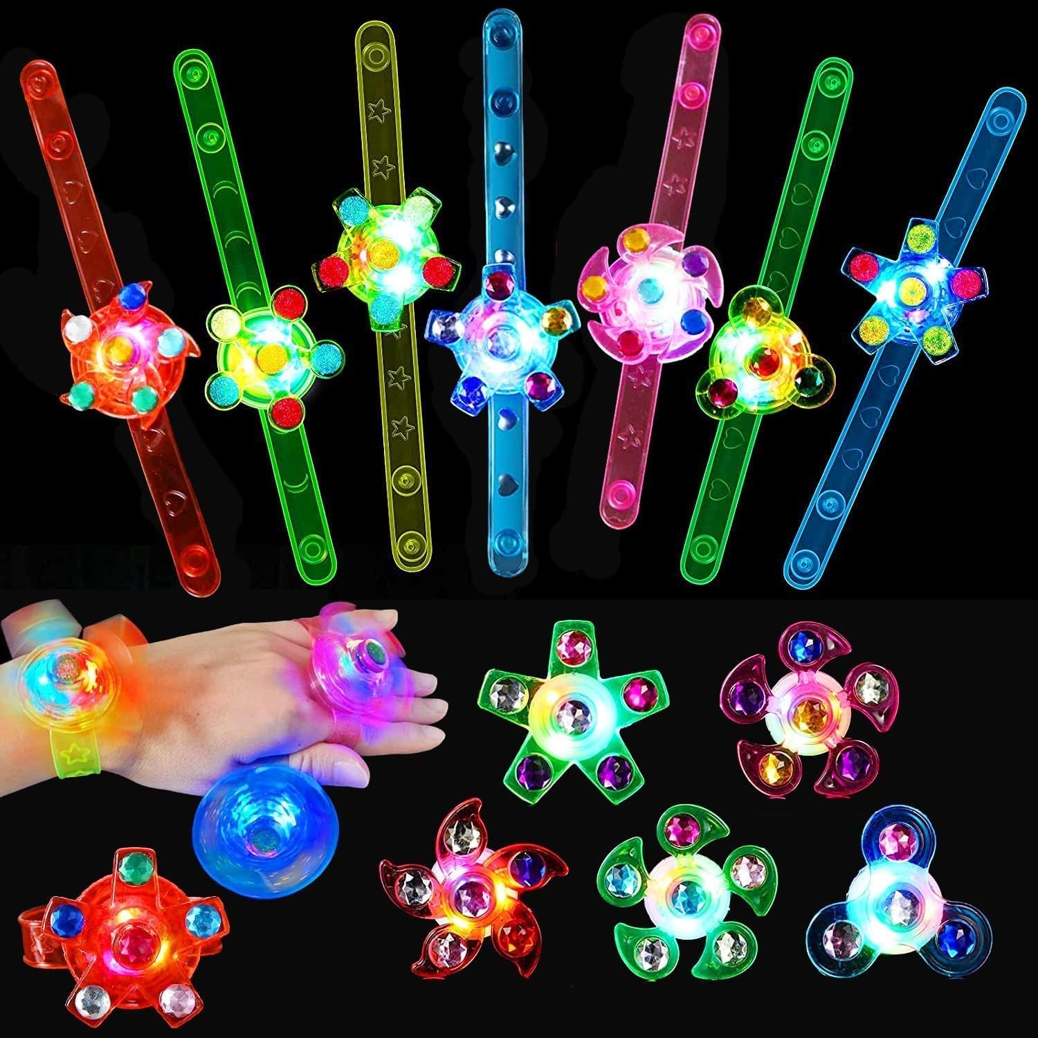 Kids Party Gift 12 Pieces Gift Bag Padding LED Luminous Bracelet Luminous Party Supplies Children's Birthday Valentine's Day Halloween Christmas Party Gifts