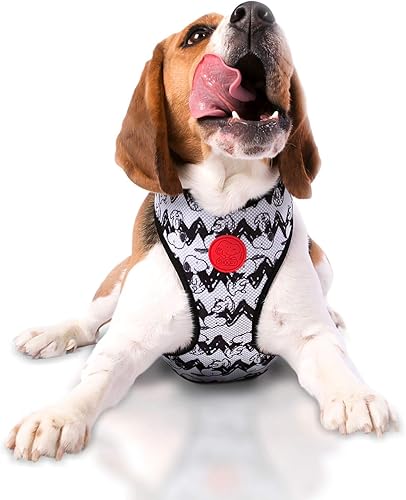 ZOOZ PETS Snoopy - Arnés para perros pequeños y razas grandes, arnés de malla para perros cachorros a perros XL, arnés ajustable seguro para