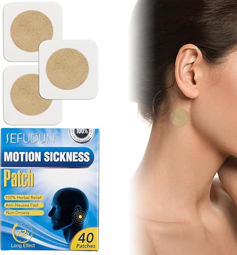 PUREVACY Parche antimareo de movimiento detrás de la oreja de 1 pulgada paquete de 40 parches de hierbas beige para mareo por movimiento para disponible en Yaxa Colombia
