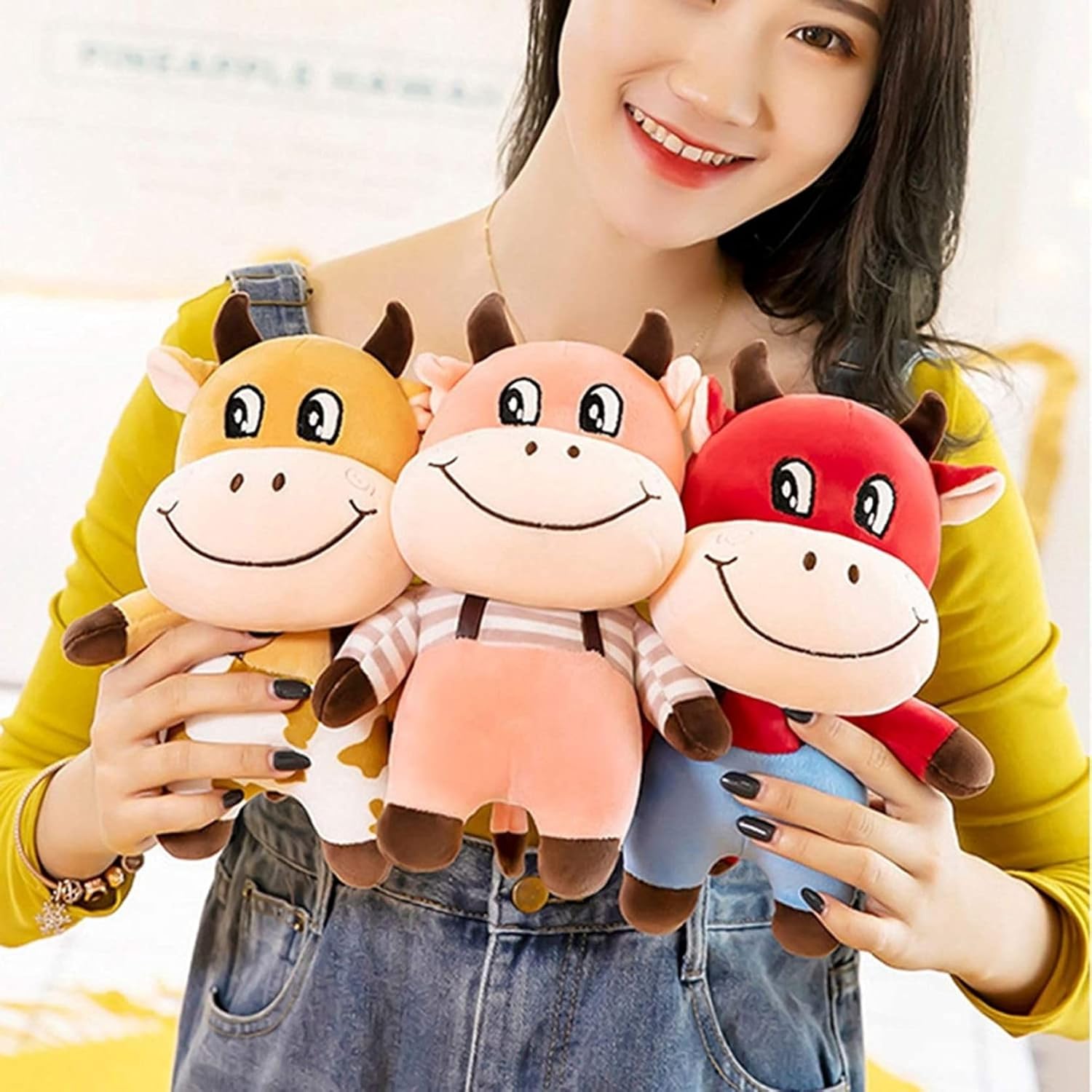 枕ぬいぐるみぬいぐるみ うし枕 子供プレゼント おもちゃ クッション ソファ 萌え萌え ブラウン プレゼント ぬいぐるみ 枕クッショ