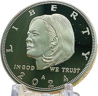 Kamala Harris Liberty Coin 2024, Kamala for President Challenge Coin, Democratic Election Coin, Gold Iron Plated, 38 x 2.5mm