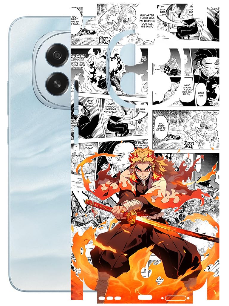 AtOdds Mobile Skin Sticker Wrap | Compatible for Oppo F29 (5G) | Scratchproof Matte Finish | Full Coverage for All Sides & Camera Protection (rengoku)