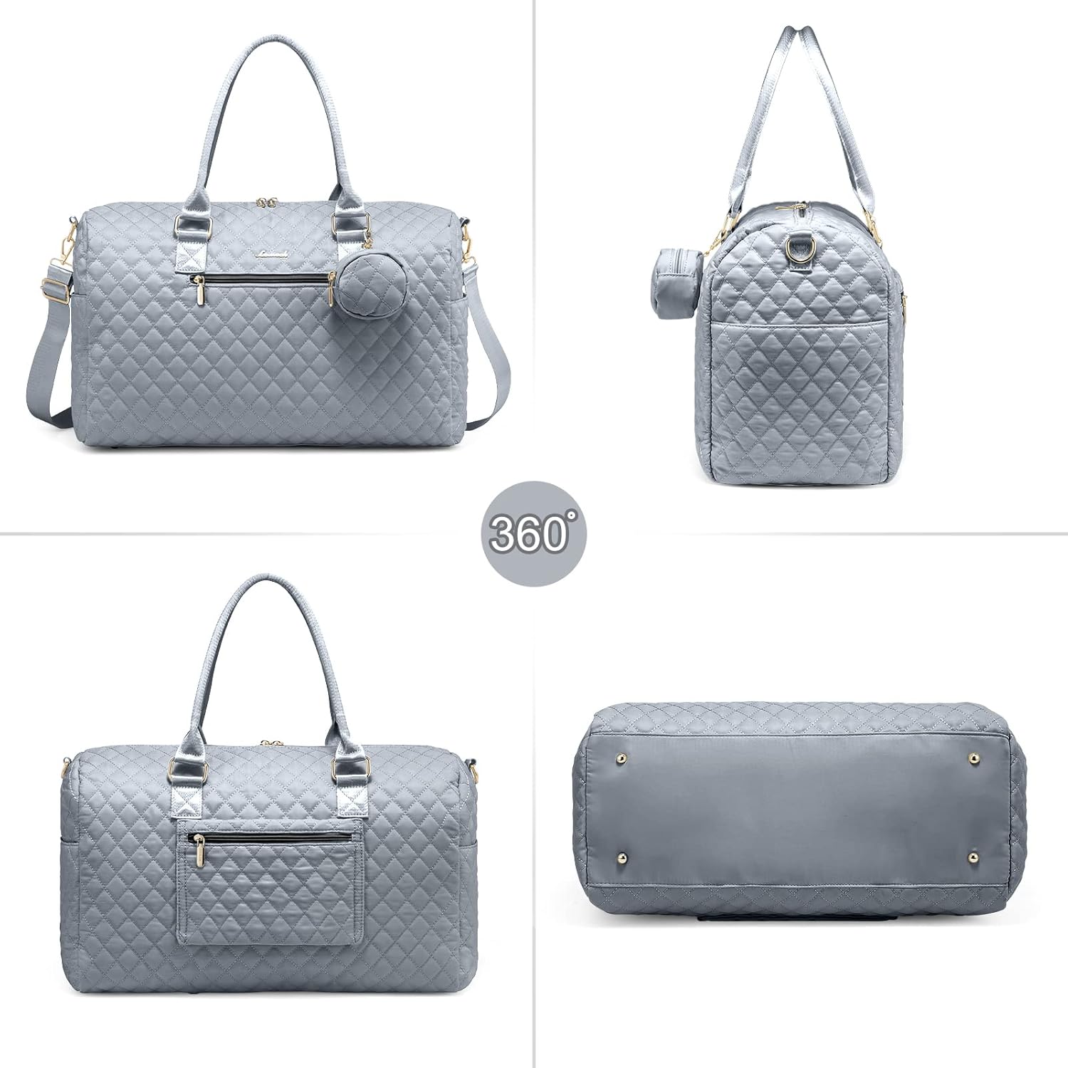 LOVEVOOK Diaper Bag Tote with Pacifier Case and Changing Pad, Large Capacity Mommy Bag for Hospital and Weekender Travel, Functional Baby Bag Newborn Baby Essential, Grey - Image 9