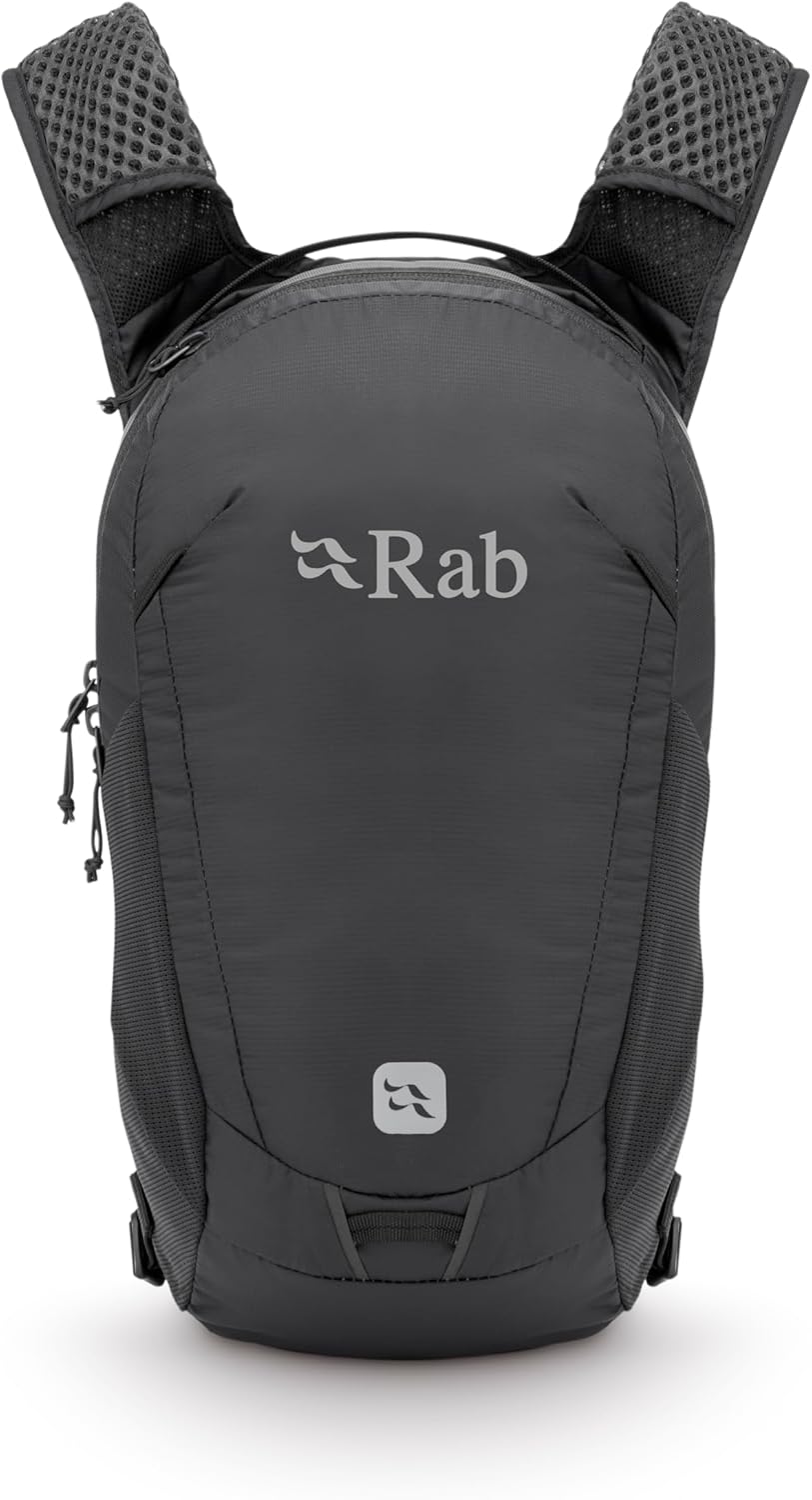 Rab Tygen Backpack - Lightweight Breathable Daypack for Travel, Hiking, & Commuting, Black, 6-Liter (Back Length - Medium)