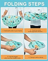 Vista 3 de Lictin Capas de corte de pelo para niños – Capa de corte de pelo para niños, impermeable, ajuste plegable, capa de paraguas de peluquería con 1