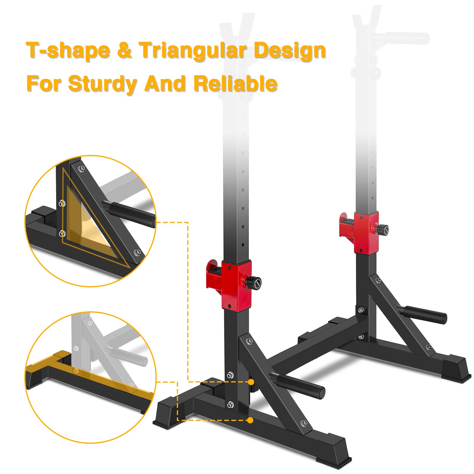 AKYEN Adjustable Squat Rack Stand, Barbell Rack, Dip Bar Station