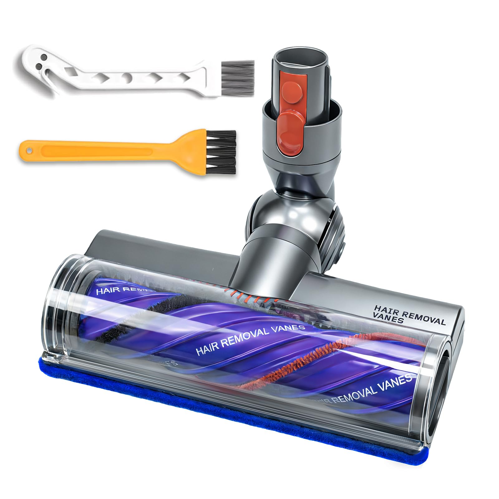 JUYLTOOL Cepillo Turbina Antienredos para Dyson V7 V8 V10 V11 V15 Aspiradoras, Cepillo Motorizado con Luce LED para Dyson SV10 SV11 SV12 SV14 para Moquetas y Suelos Duros - 2