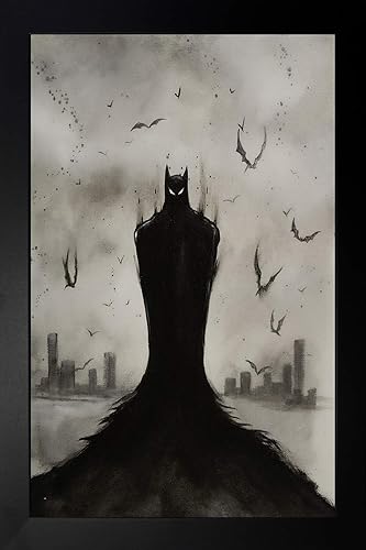 Buyartforless IF EDC465 24x16 1.25 Black Wall Art, Gray