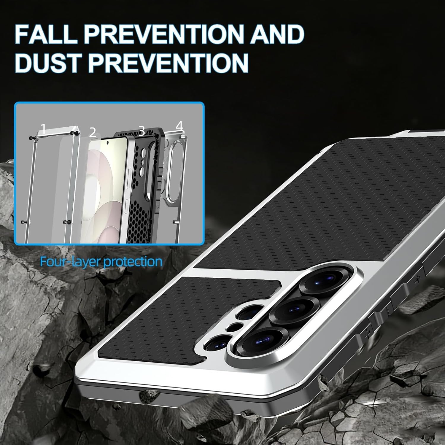 Metal Military Grade Case for Samsung Galaxy S26/S26 Plus/S26 Ultra, Heavy Duty Full Body Protection, Wireless Charging Compatible Cover(Red,S26 Plus)