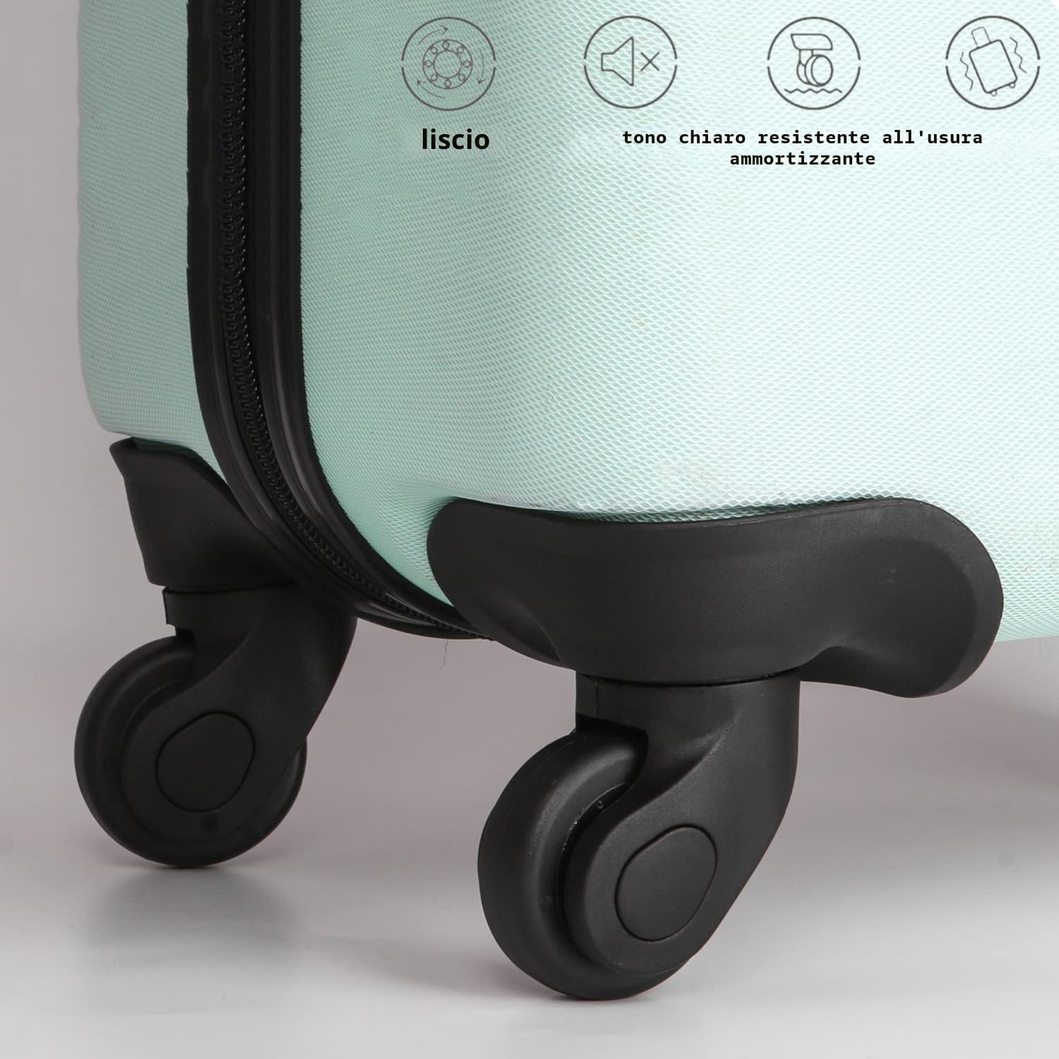 Sostituzione ruote girevoli,Ruote in PVC bagagli valigia,Riparazione ruota valigia sostituire per il carrello valigia bagagli,Nero,W041-2 L