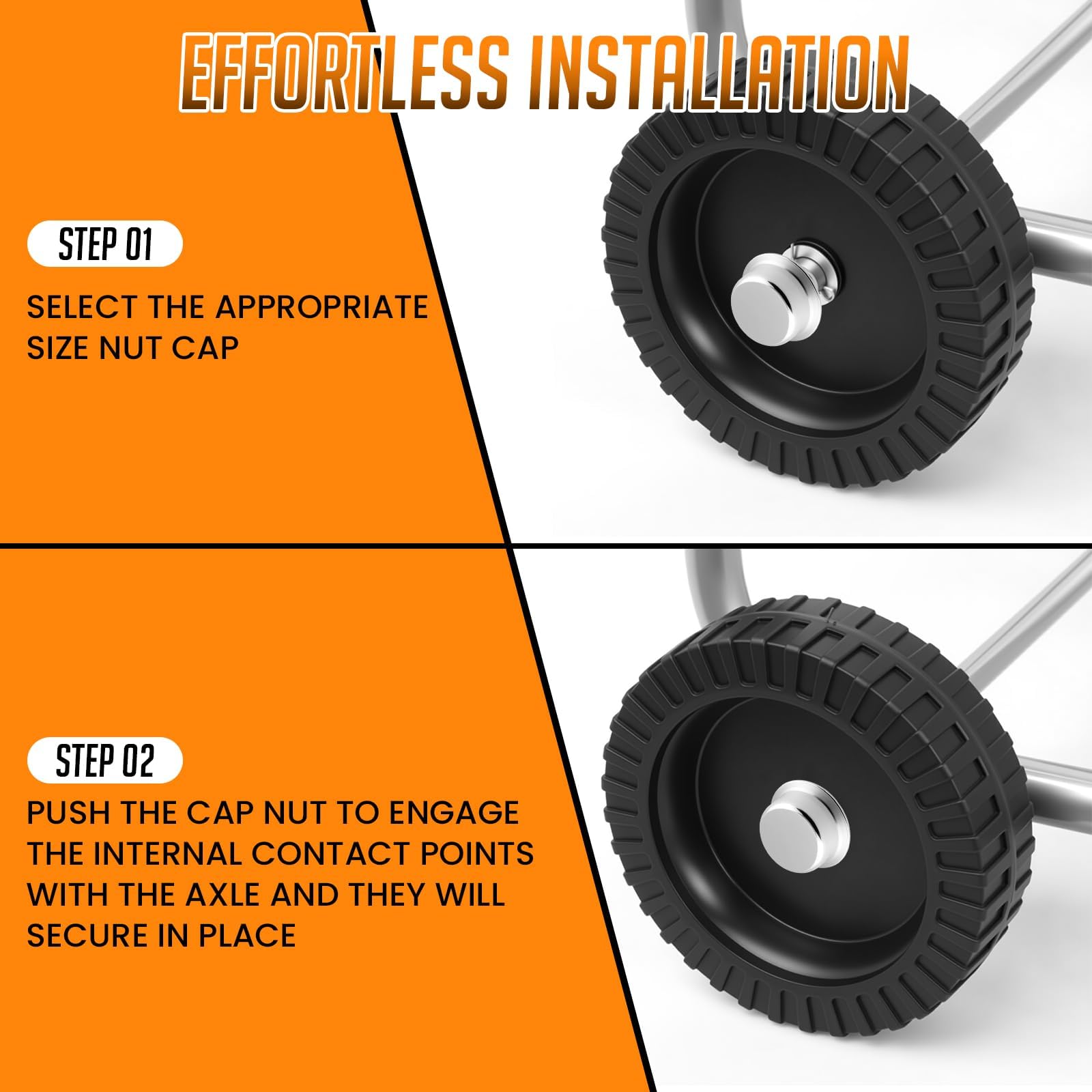 Push Nut Caps - 40 Pack Durable Axle Fasteners -5