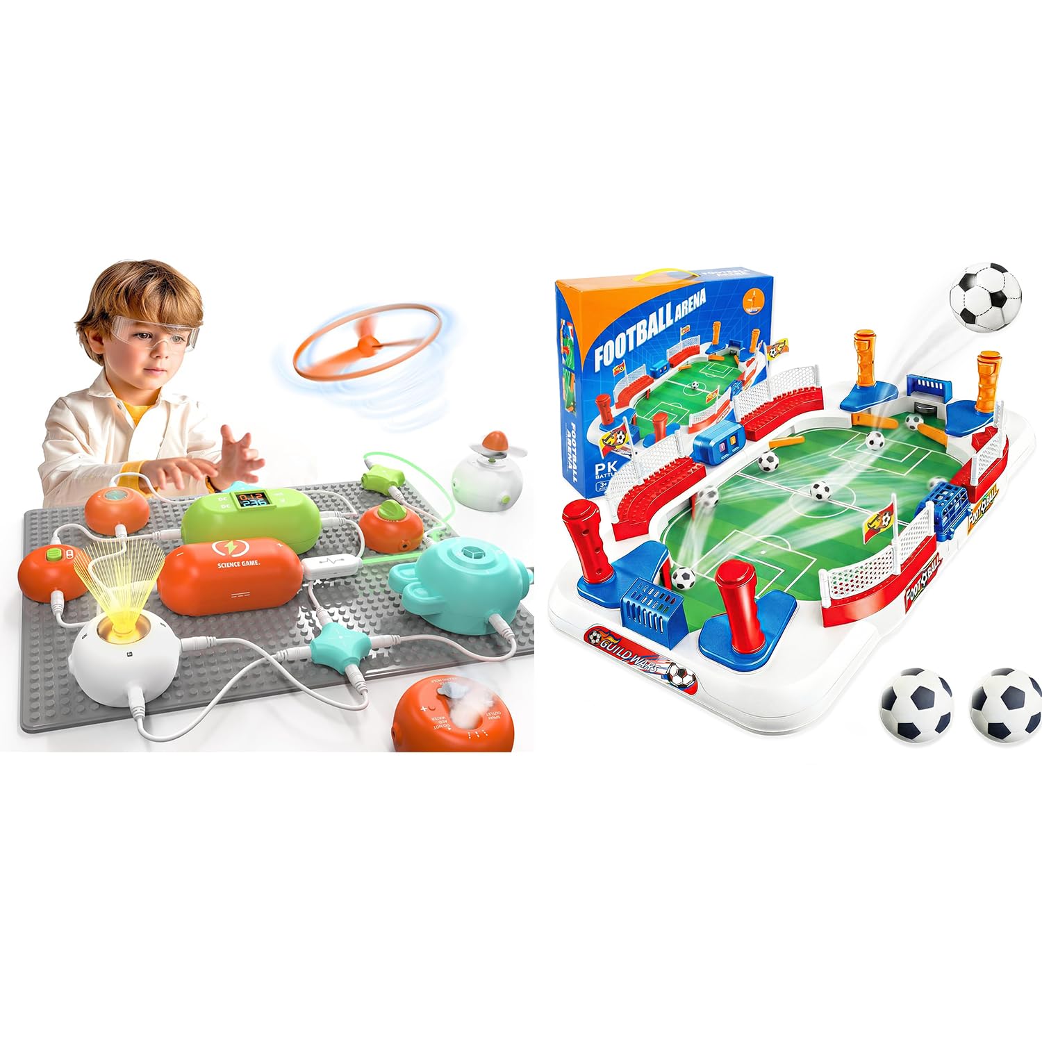 Science Kits for Kids - STEM Kits for Kids, Electronics Exploration Kit, Over 420 Projects & Soccer Board Games for Kids, Foosball Table Toys for 3 4 5 6 7 8-12 Year Old Kids