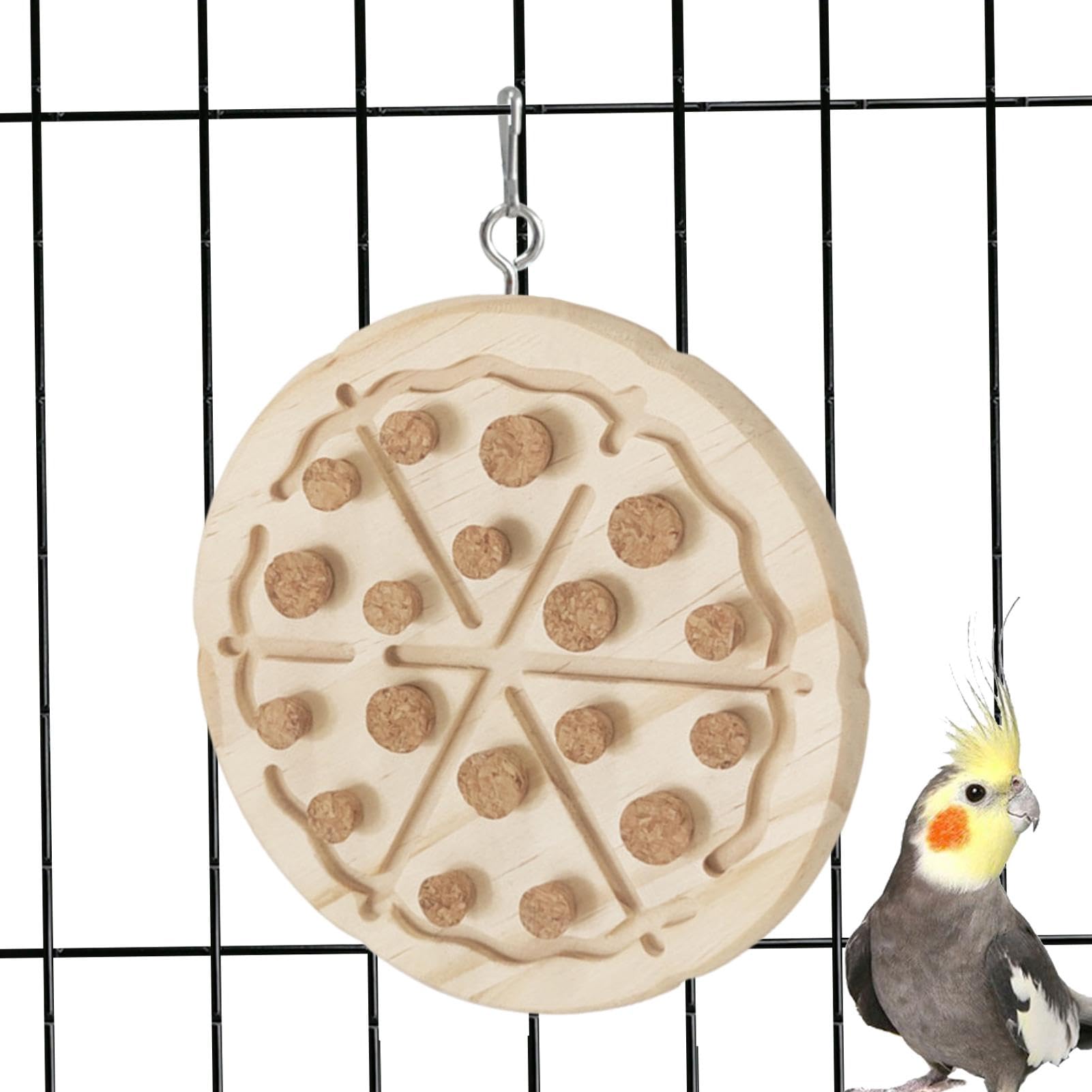 Bird Cork Toys - Wooden Biting Training Bird Toy - Natural Cork Toys Cage Accessories for African Grey Parrots, Parakeets, Macaws, Cockatiels, Conures