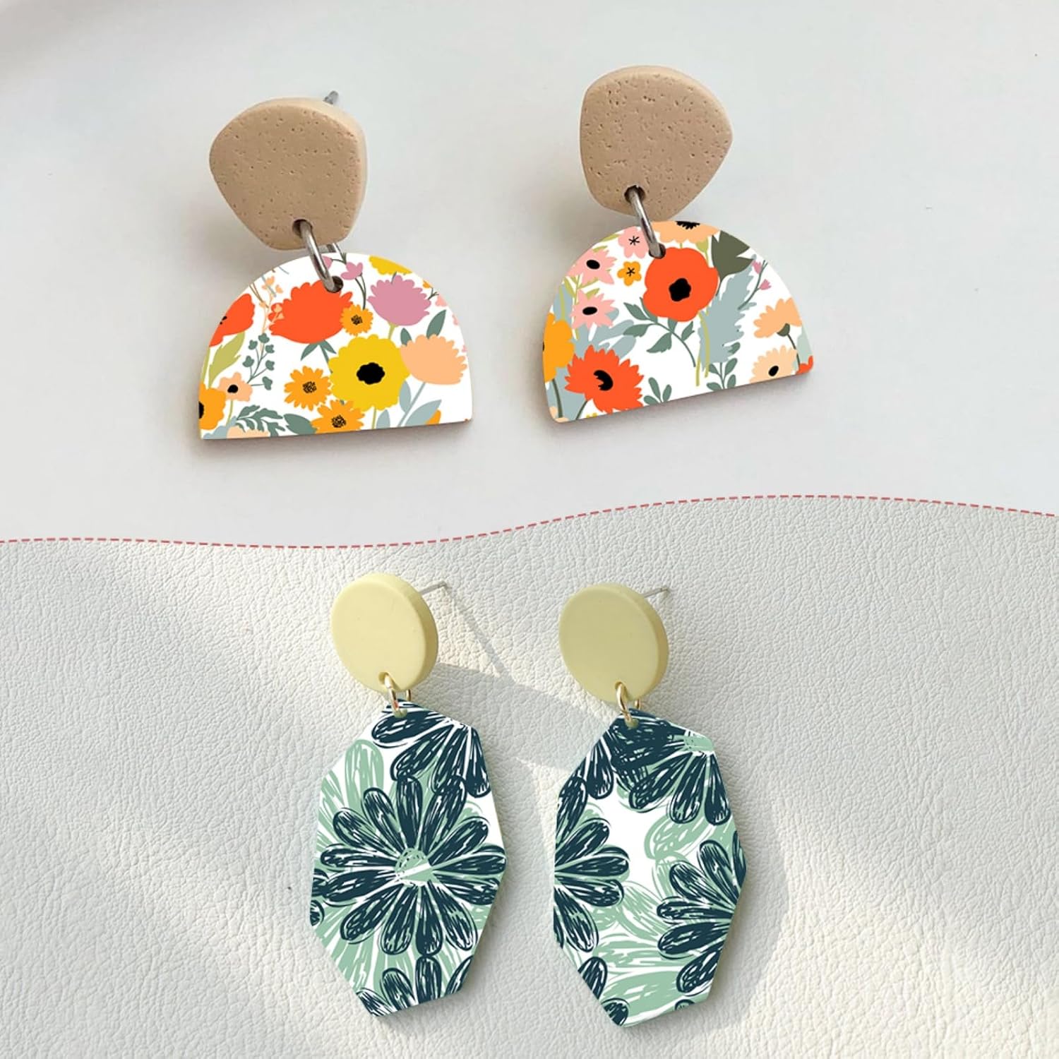 Briartw 10 Sheets Polymer Clay Transfer Paper - Sunflower Medley Pattern - Per Sheet 5.82 x 3.93 inch - Water-Soluble Transfer Sheets Disposable Stickers for DIY Clay Jewelry Earrings Making