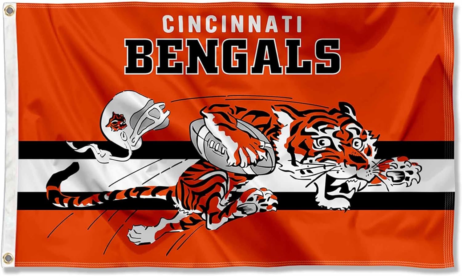 Bengals Throwback Vintage Retro 3x5 Banner Flag