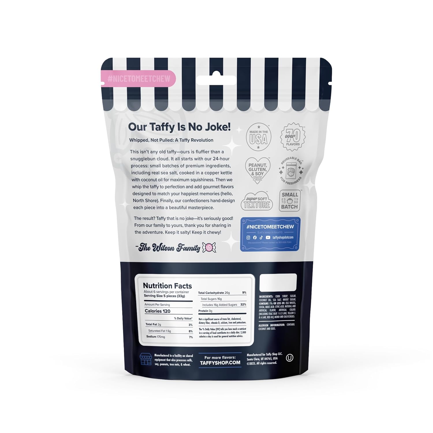 Taffy Shop Sour Raspberry Lemonade Zappy Salt Water Taffy - Gourmet Soft Chewy Candy, Bulk Sweet Snack, Fresh Gift & Gluten-Free, 140 Individually Wrapped Pieces (32oz)