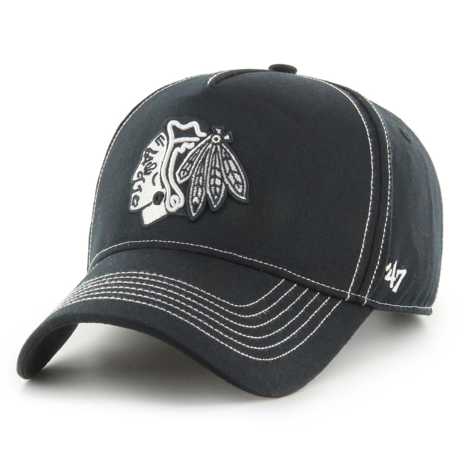47 Brand Adjustable Cap - STITCH Chicago Blackhawks black