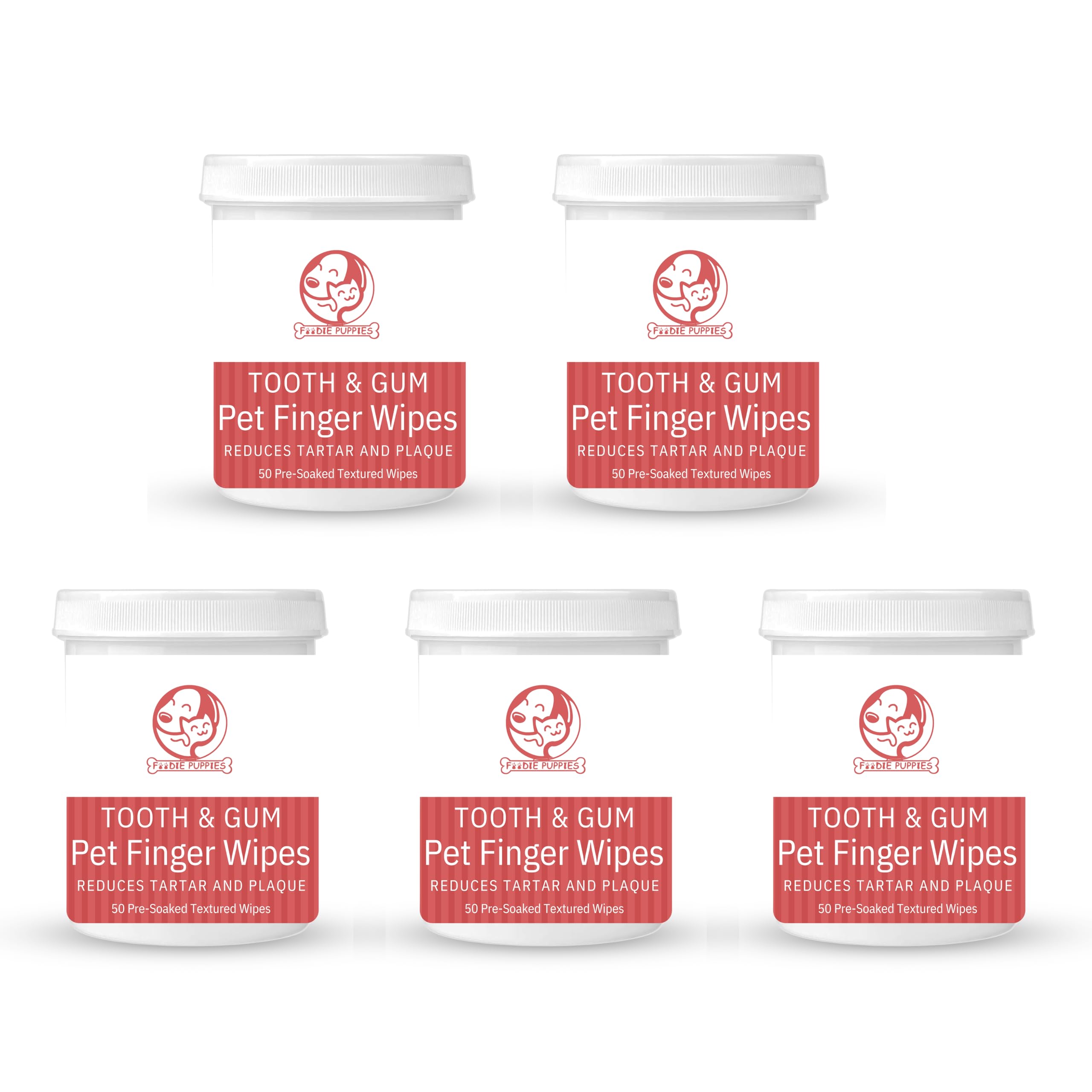 Foodie Puppies Pet Dental Finger Wipes - (Pack of 5) 50 Pre-Soaked Textured Wipes | for Dogs, Cats and Other Small Animals | Reduces Tartar and Plaque | Dental/Oral Care Teeth Cleaning Wipes (B0CSXDT3F5) Amazon Price History, Amazon Price Tracker