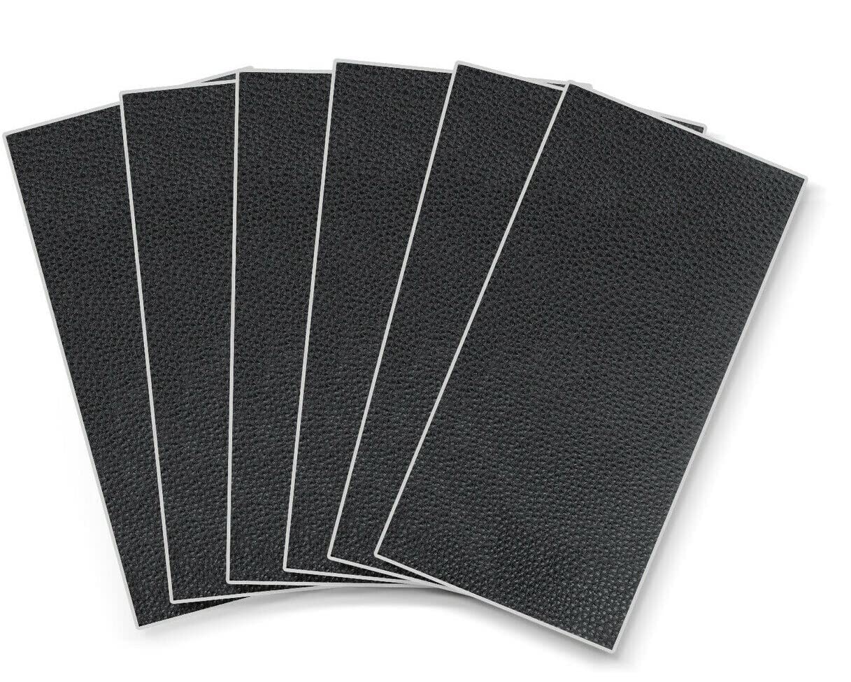 CREON™ BLACK Leather Self-Adhesive Leather Repair Patch for Sofas/ Couch/ Furniture/ Drivers Seat (Polyvinyl Chloride, 4x8 (Inch) 3pcs)