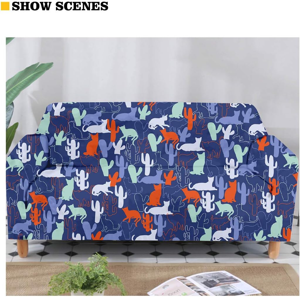 doginthehole Animal Wolf Print Sofa Cover Soft Couch Covers for 3 Cushion Couch Washable Furniture Covers Protector for Living Room Bedroom,Space Galaxy Printed Sofa Slipcovers