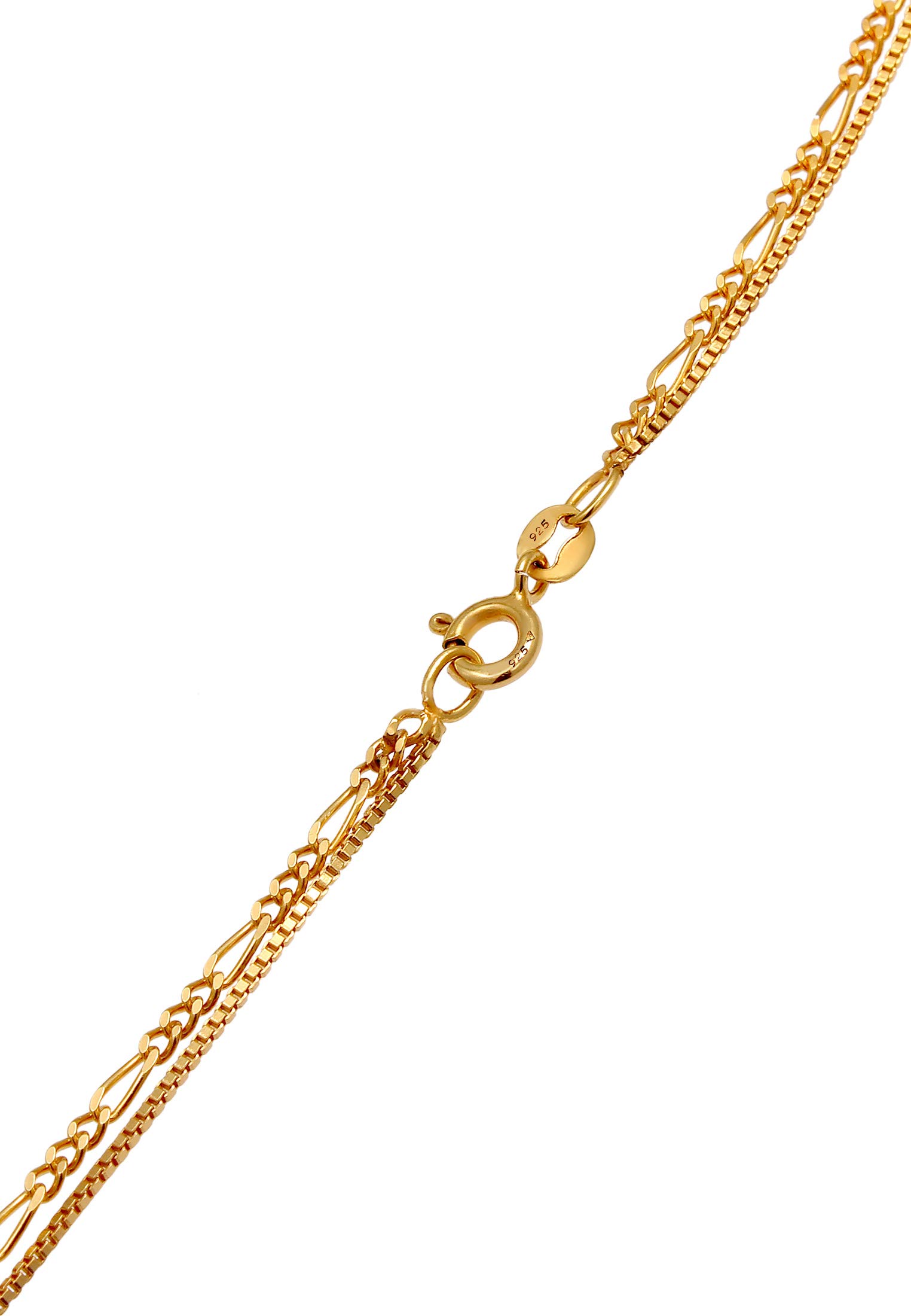 Elli Halskette Damen Layer Kette mit Plättchen Anhänger Boho 925 Silber | Vergoldet