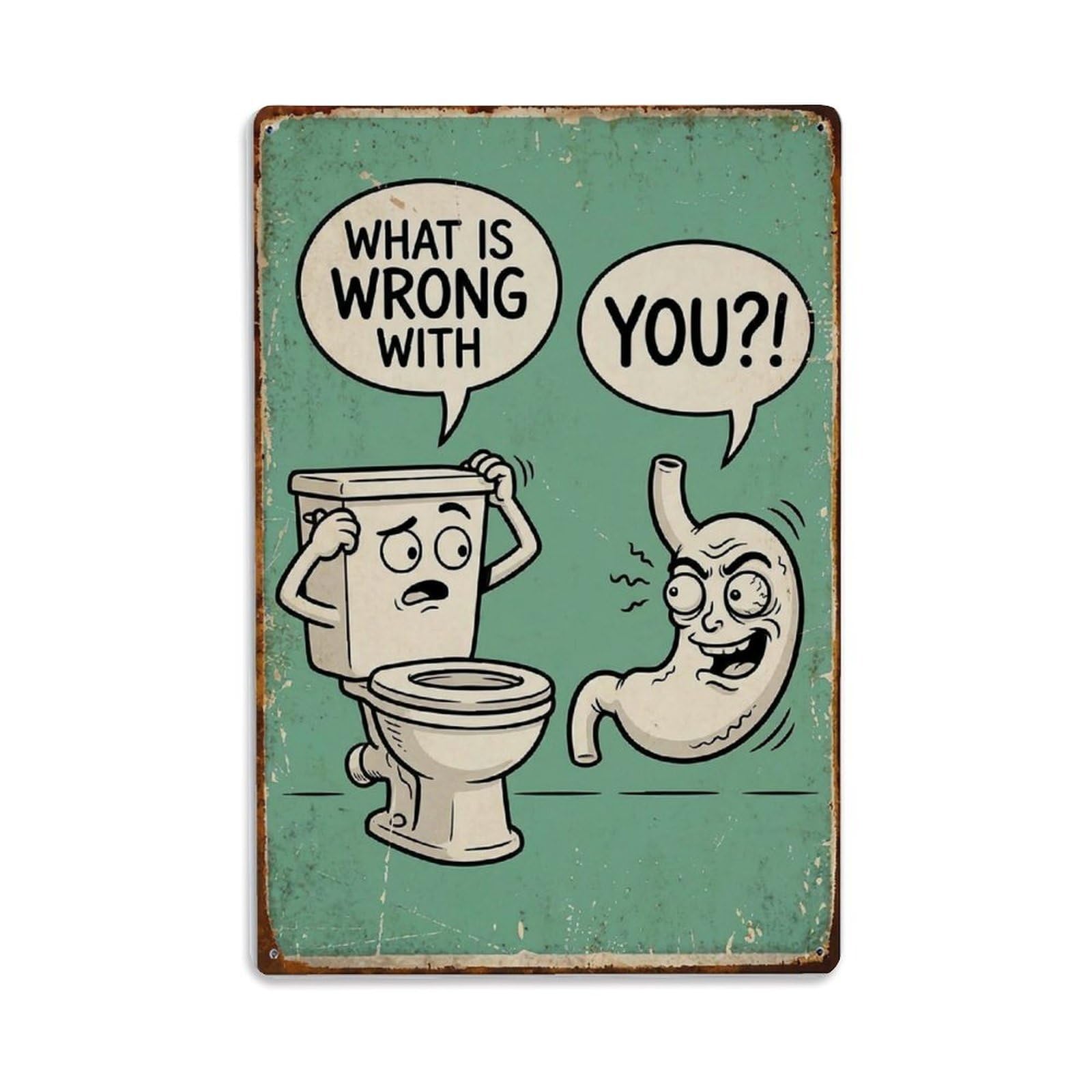What Is Wrong With You Funny Vintage Humorous Toilet Metal Tin Sign