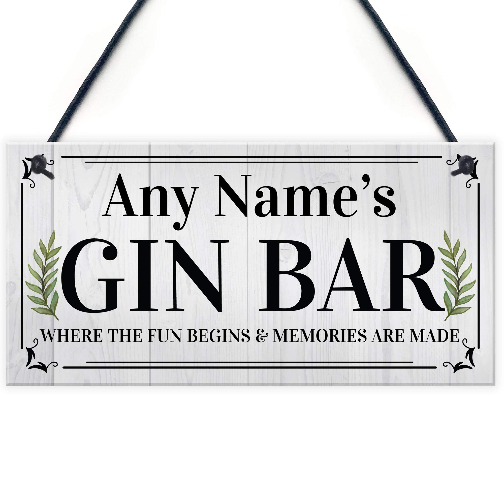 Red Ocean Personalised Gin Bar Sign Wall Decor Retro Bar Pub Man Cave Decor Novelty Gin And Tonic Gifts
