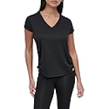 Women's Short Sleeve V-Neck Tech Ruched Side Seam Active T-Shirt