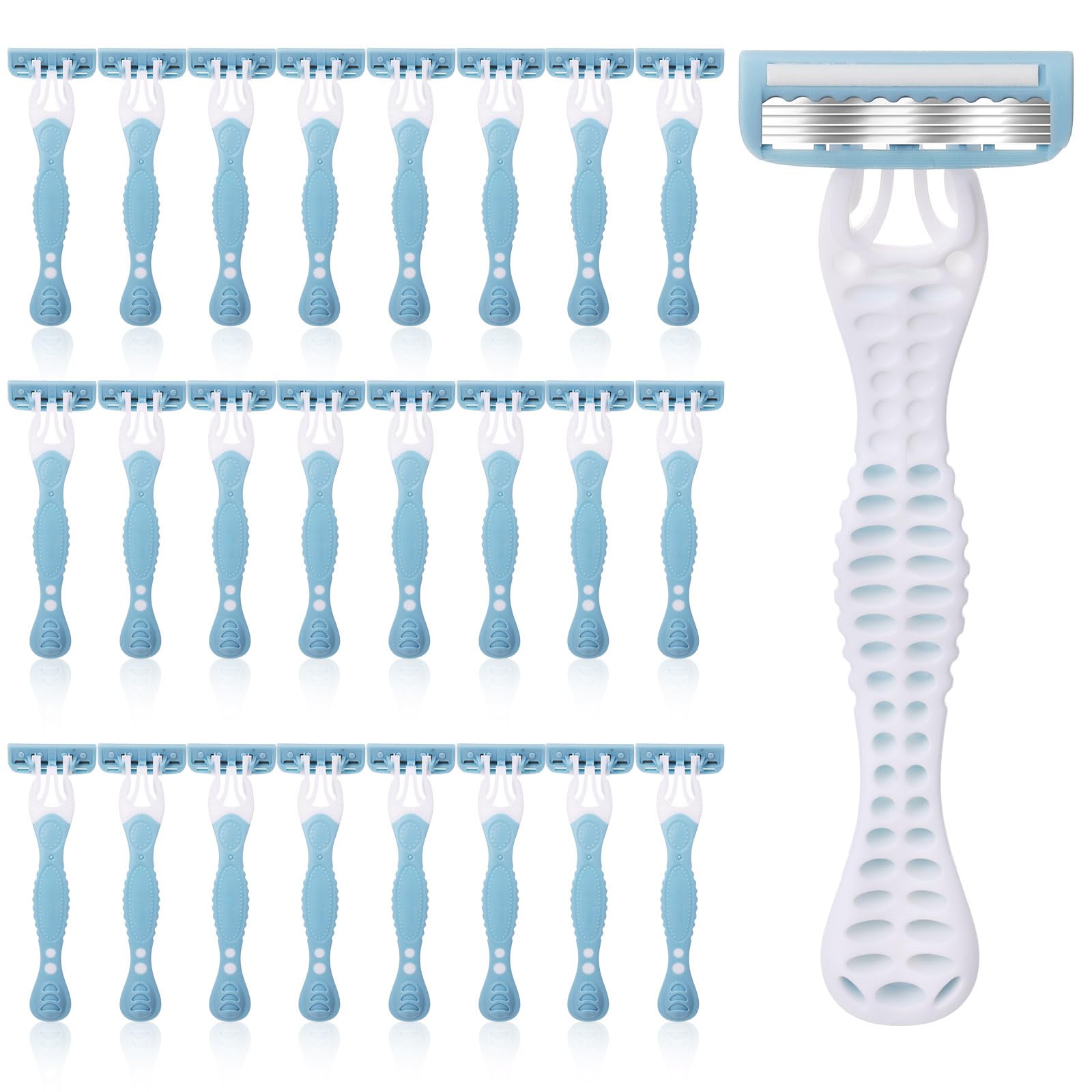 24 maquinillas de afeitar desechables para mujer, a granel, 5 cuchillas, desechables, para mujeres, empaquetadas individualmente, maquinilla de afeitar para piel sensible, maquinilla de
