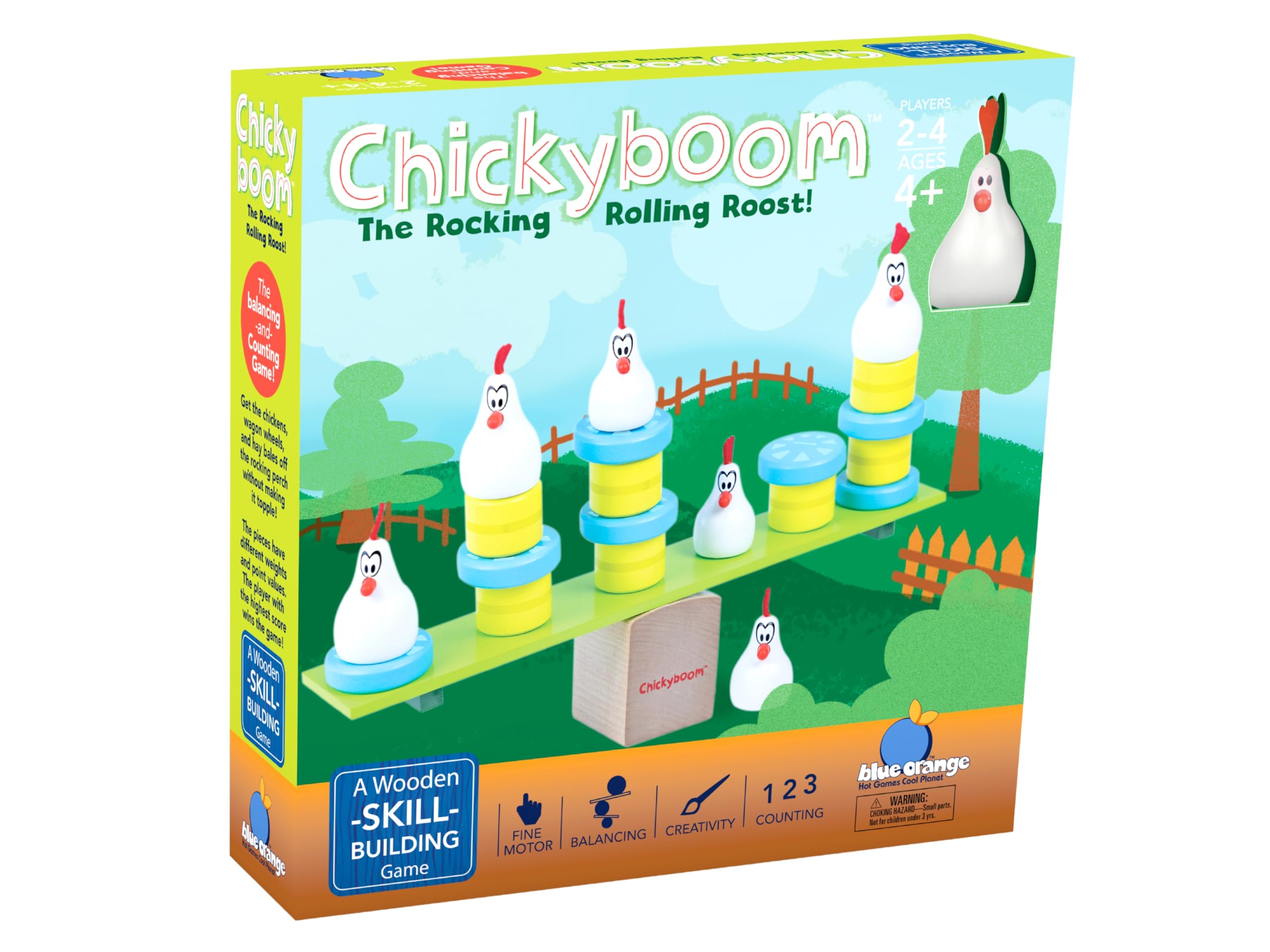 Blue Orange Games Chickyboom Award Winning Wooden Skill Building Balancing Game for Kids (350)