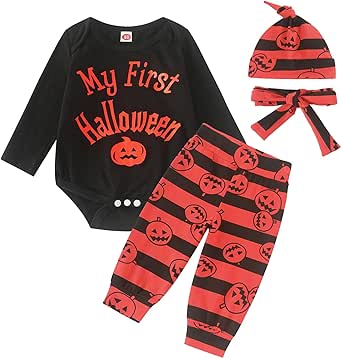 Süßer Halloween Kürbis-Pyjama Für Babys - Weiches Kostüm Für Den Ersten Halloween