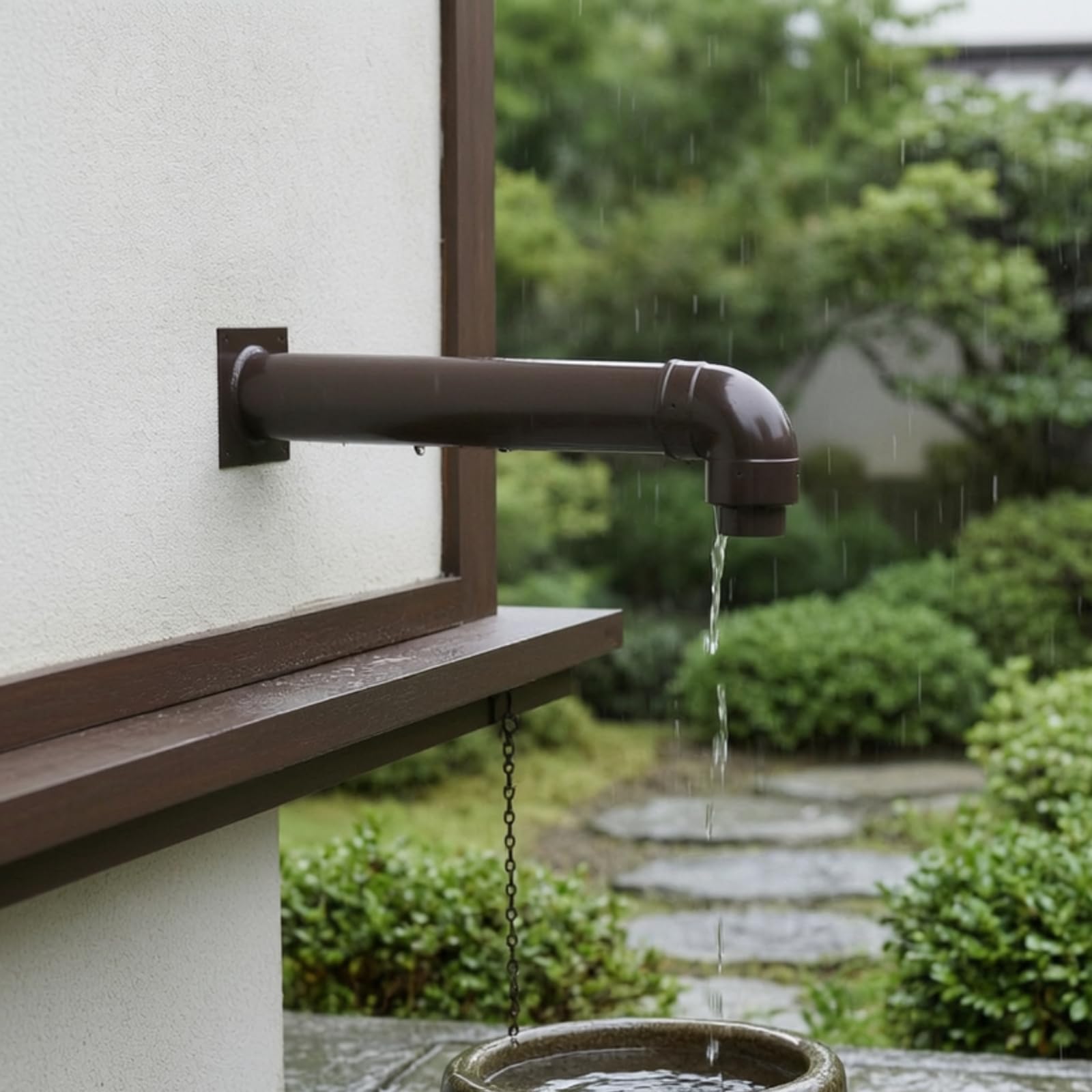 Chaîne de Drainage Pluviale Descentes Alternatives Ornement Gouttière à Coupelles Aluminium Alliage et Silencieux Guidage Fluide des Eaux Adaptée à Cour Villa