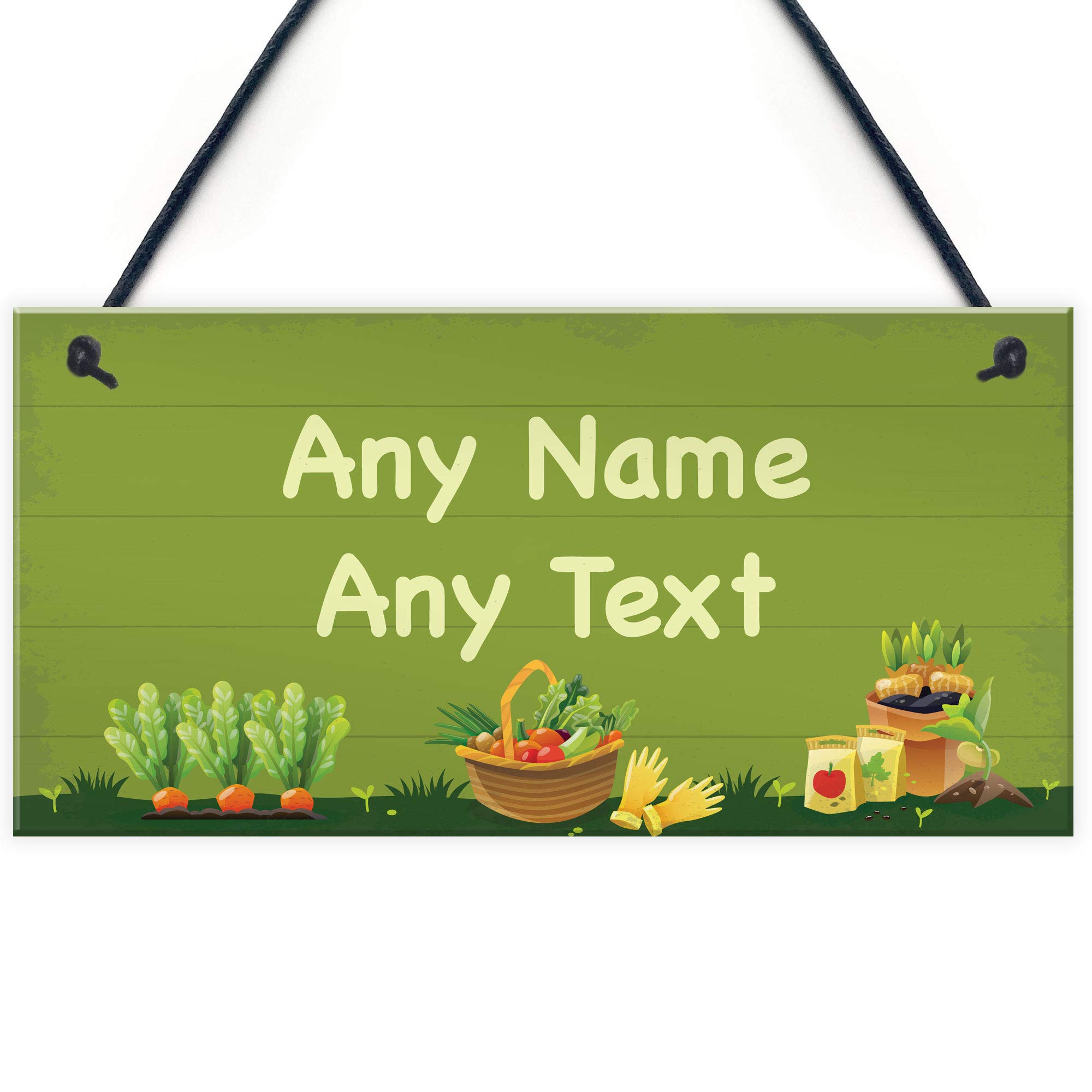 Red Ocean Garden Sign Personalised Hanging Plaque Summer House Allotment Greenhouse Sign