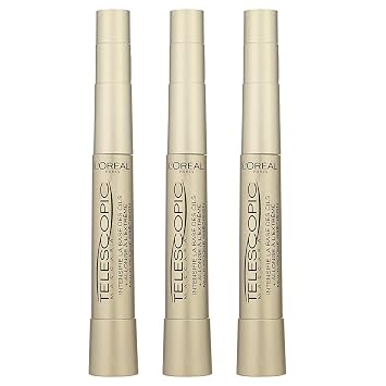 L'Oreal Paris Telescopic Mascara, Black [905] 0.27 oz (Pack of 3)