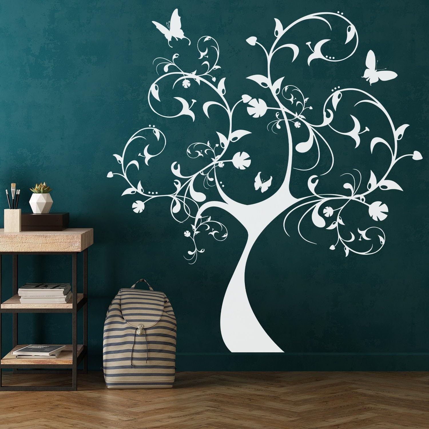 Nursery Tree Wall Art Sticker - Nature Plant Botanical Waterproof Vinyl Decal 123 x 134