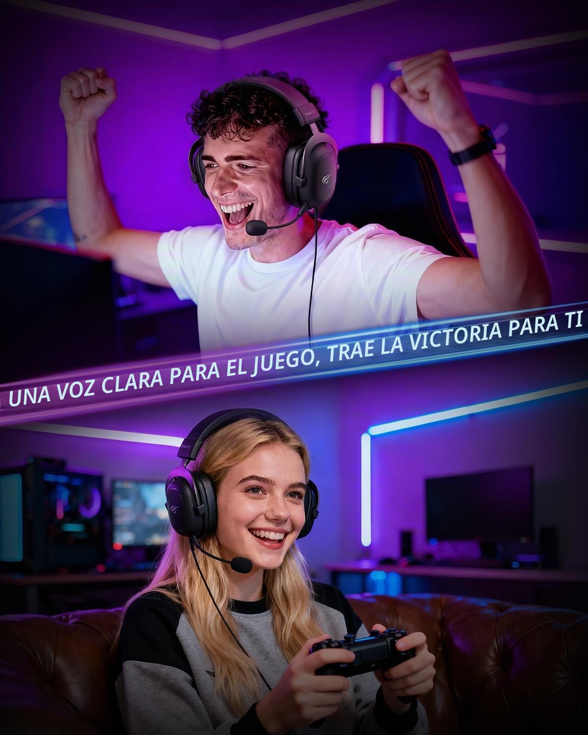 havit Auriculares Gaming Estéreos Metalizados con Entrada Jack Auxiliar 3,5mm para PS4 HV-H2002D Negro