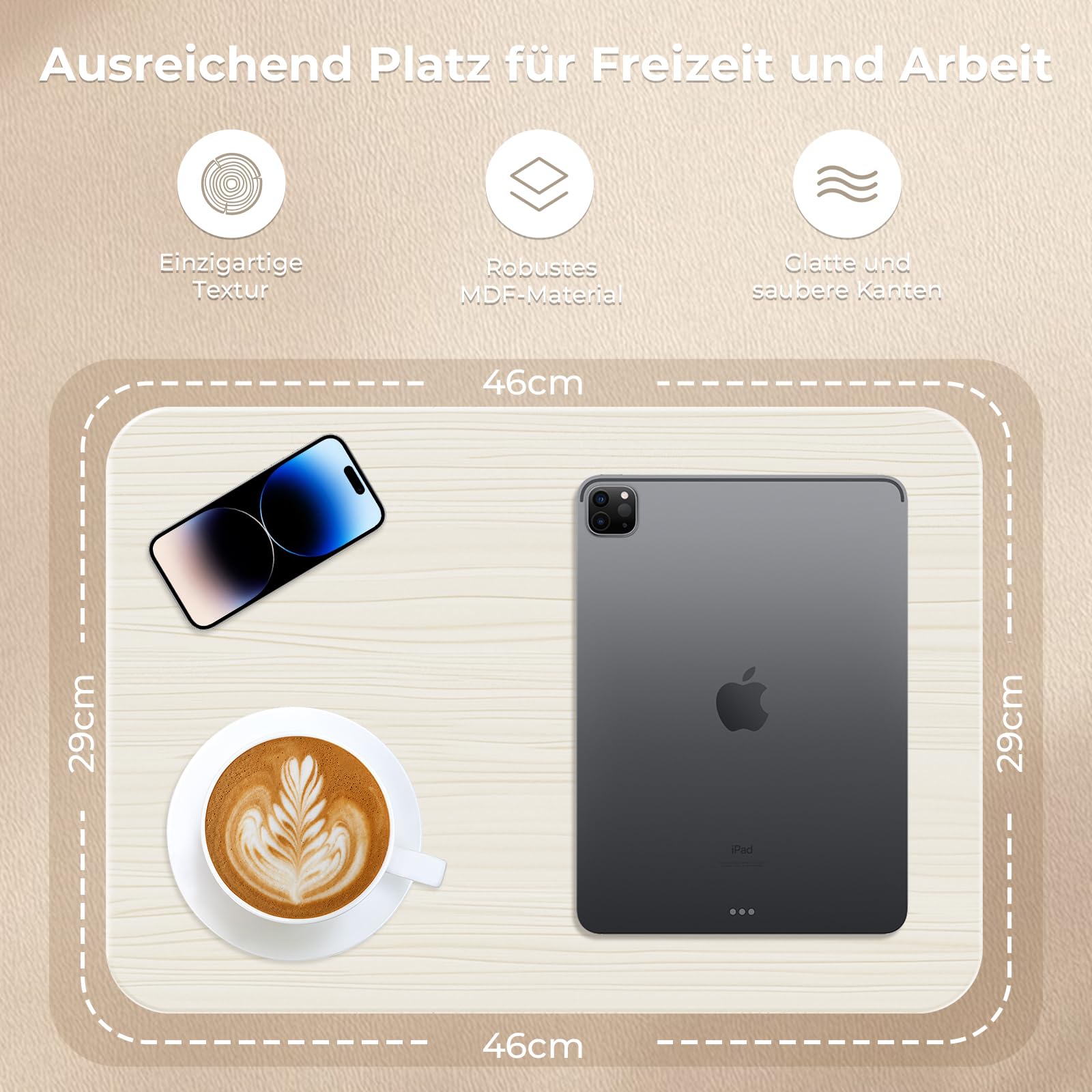 Tragbarer Laptop-Ständer, höhenverstellbarer Beistelltisch für Sofa/Nachtschrank, eleganter Holz-Rednerpult-Ständer, mobiles Podium für Zuhause, Büro und Schule, Weiß