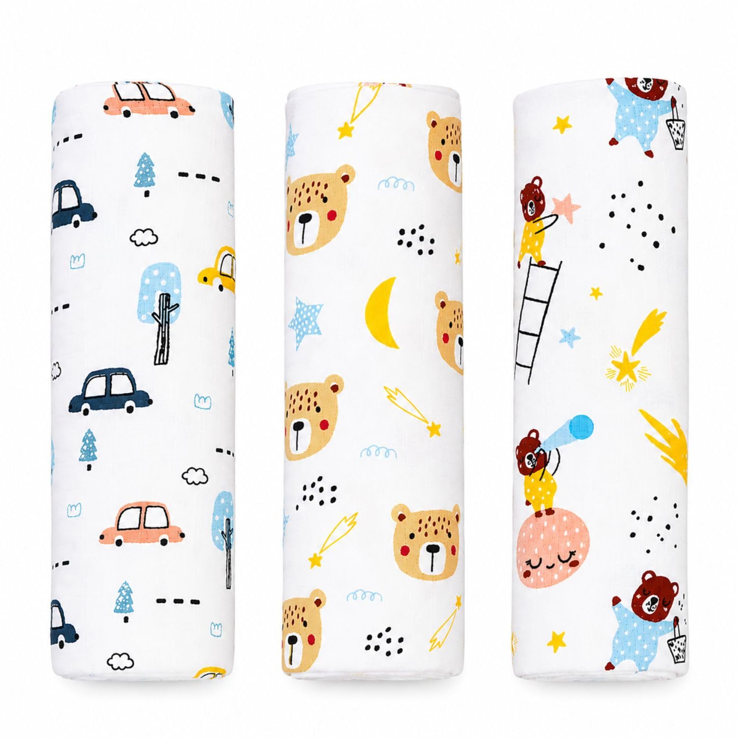 Muslin Baby Swaddle for New Born (0-6 Months) | 100% Cotton Muslin Swaddle Wrap 100x100 cm | Soft Breathable Baby Swaddles for Newborn | Receiving Blanket & Wrapper-image-26