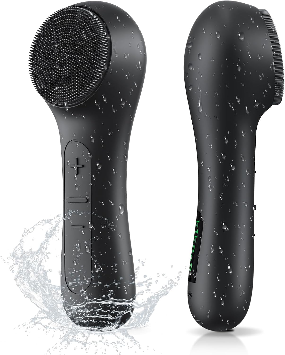 Facial Cleansing Brush with Big Electric Round Brush Head – 2 in 1 Spin and Automatic Foam Patented Tech, Wide Surface Cleaning, Waterproof Rechargeable Face Scrubber for Men and Women