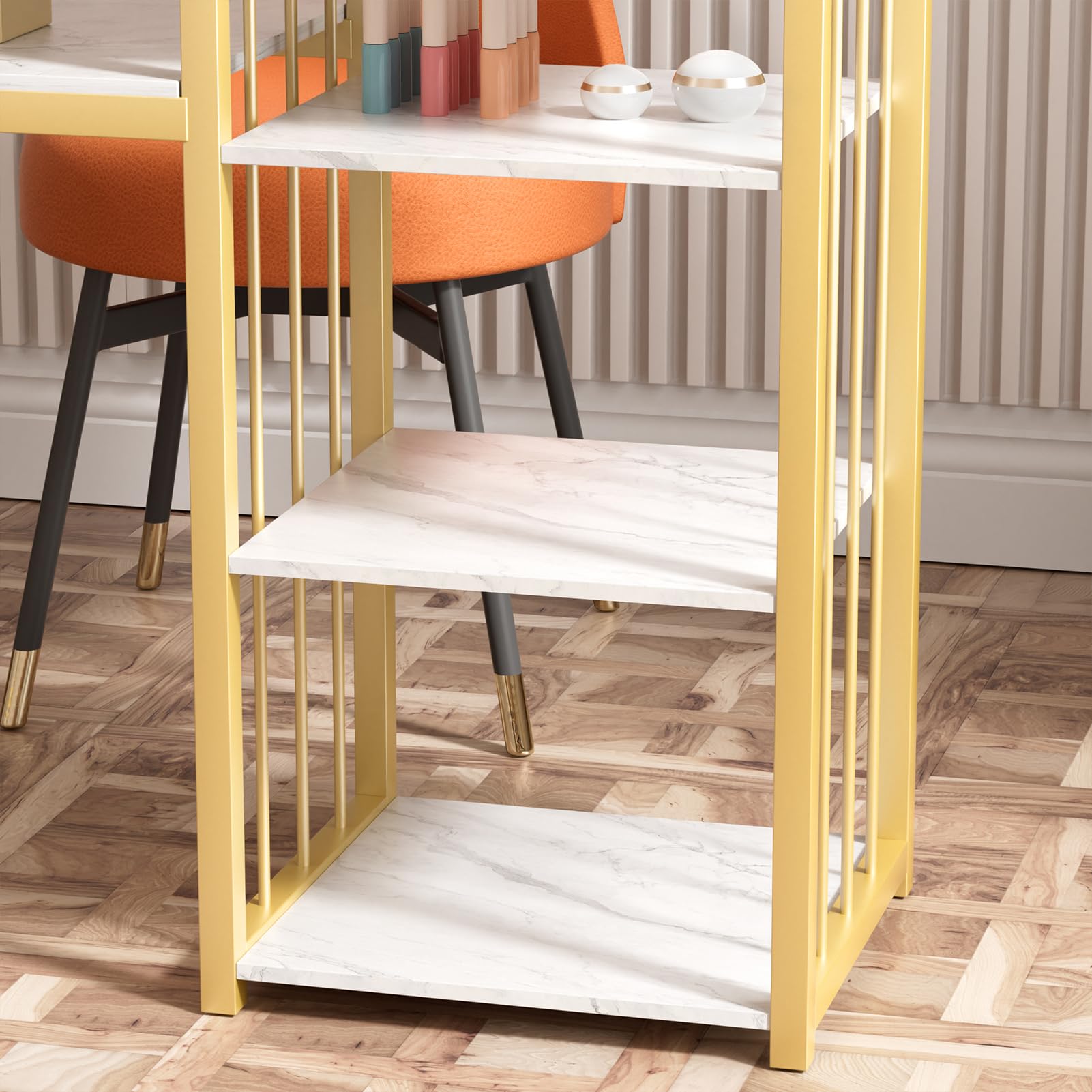 Mesa de uñas, mesa de manicura, escritorio de manicura con textura mármol, escritorio técnico multiestante abierto, mesa de uñas profesional para salón de belleza, spa, muebles de salón impermeable