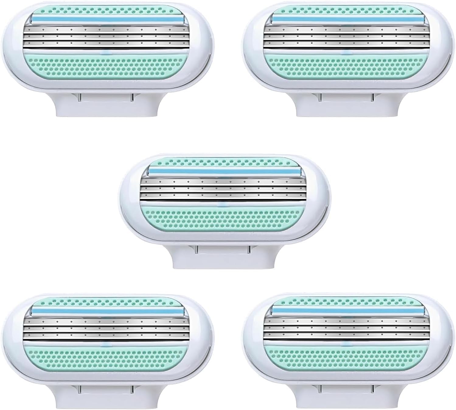 5Pcs Razor Blades Women,Womens Razor Refill,3 Layer Blade Design for Women's Razors,Washable Easy to Replace