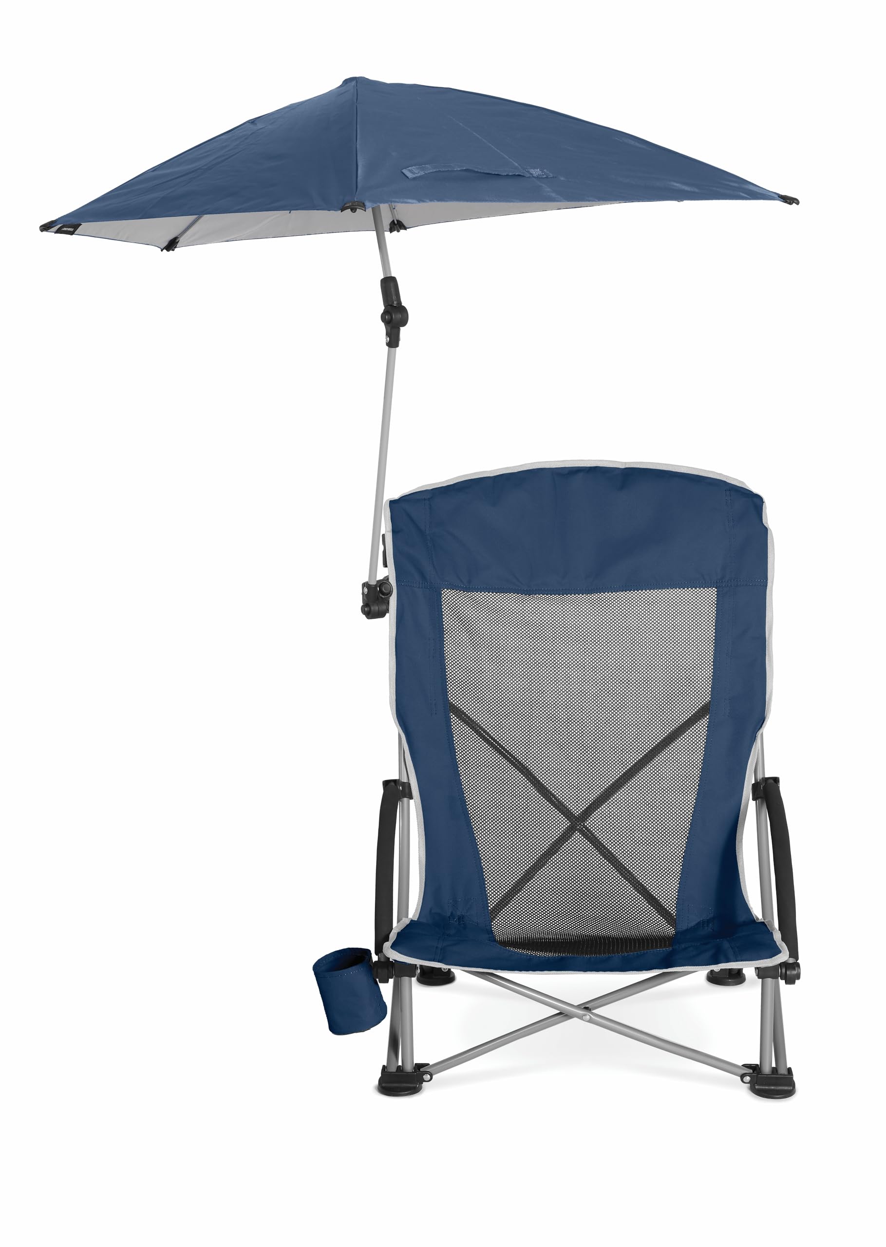 Sport-Brella Sedia Da Spiaggia, Ombrello Regolabile e Girevole, Protezione Sole e Maltempo UPF 50+, Ideale Per Spiaggia e Sport, 96cm x 99cm, Blu