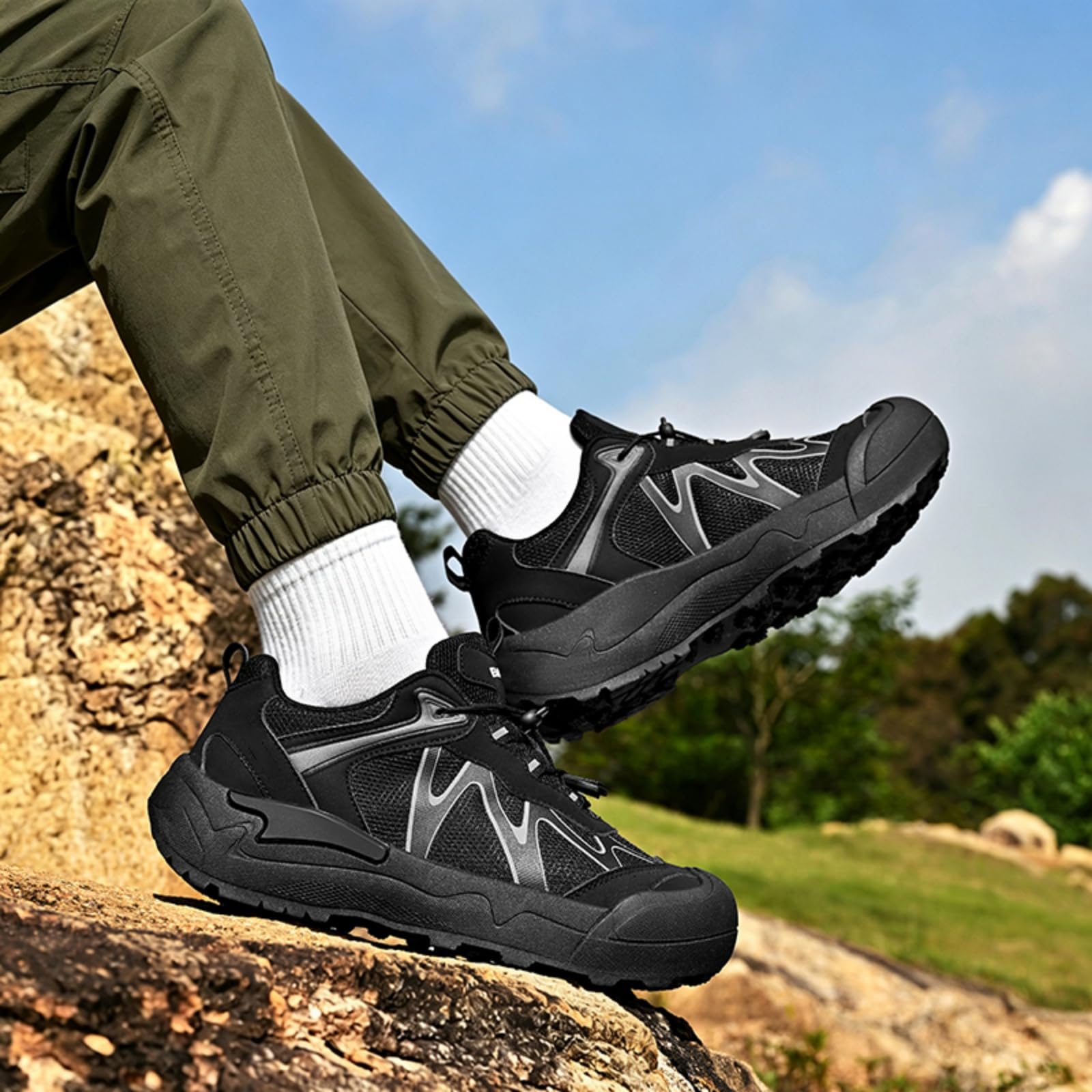 Męskie buty trekkingowe oddychające chodzenia świeżym powietrzu