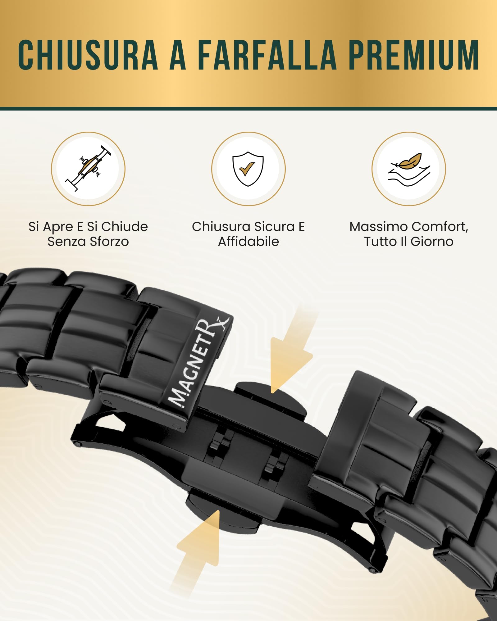MagnetRX® Bracciale Magnetico Uomo EllipseMAX – 5000 Gauss Magneti Potenti – Braccialetto Magnetico Terapeutico in Titanio Regolabile e Impermeabile – Design USA di Alta Qualità