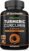 Organic Turmeric Capsules High Strength and Black Pepper with Active Curcumin with Ginger 1380mg - Advanced Tumeric - Each 120 Veg Capsule is Organic (2 Capsules per Serving)
