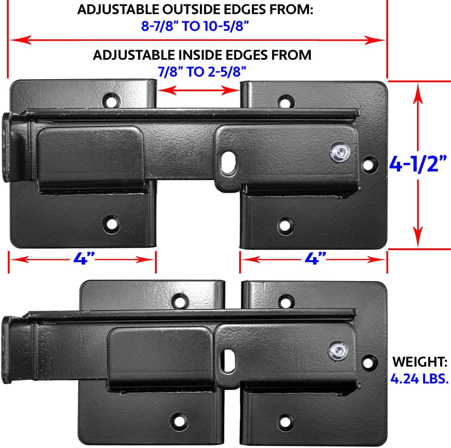 Jake Sales Double Gate Flip Sentry Gate Latch-Flip Latch, Latches Two Gates Together & can be Padlocked for Added Security-Heavy Duty Double Gate Latch is Powder Coated Black & has Bolt Gate Hardware