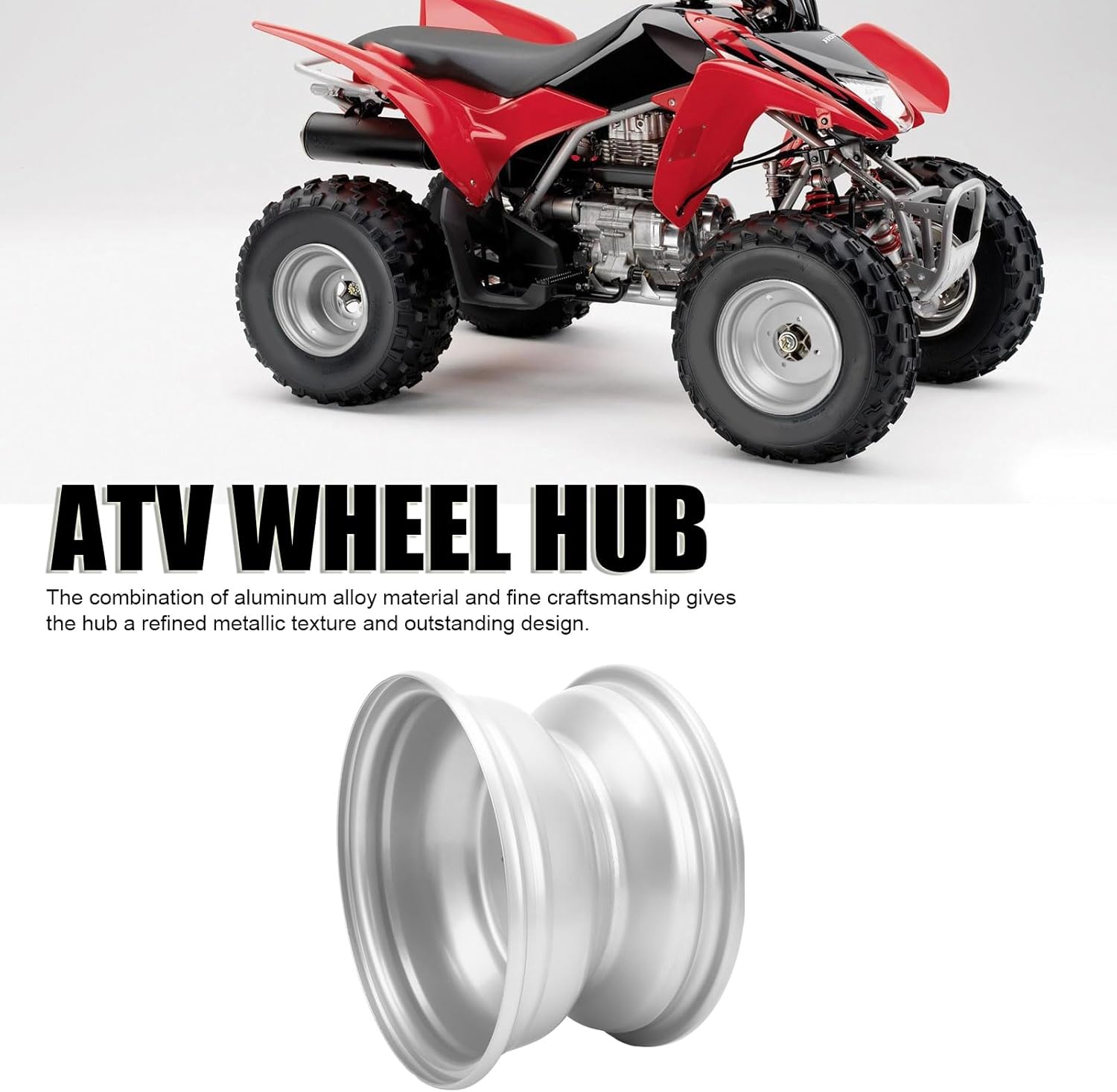 ATV Wheel Hub, 8 Inch 4 Stud ATV Wheel Hub 4 Lug Hole Aluminium Alloy Wheel Hub for Most Quad Bike Go Kart Cart (Front 140mm / 5.5in Width)