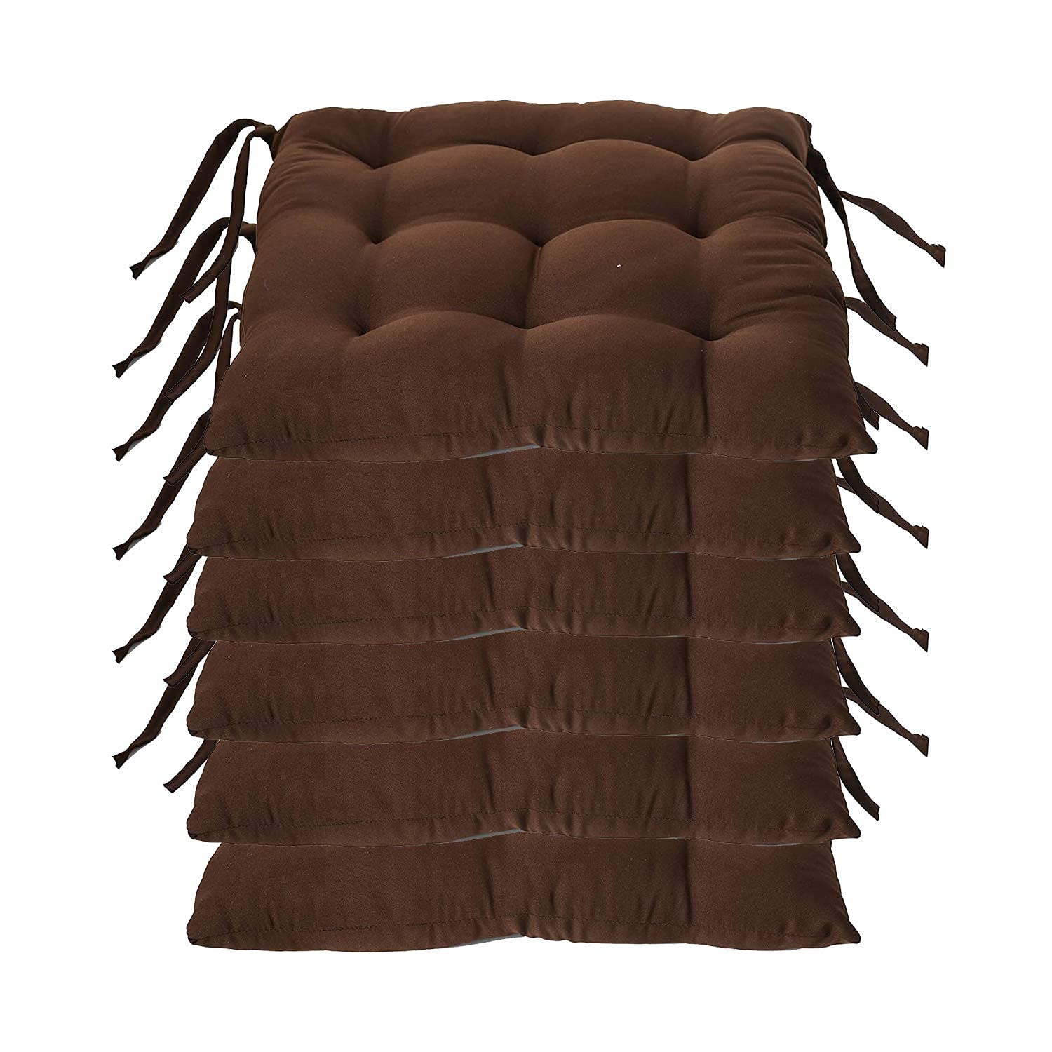 STAR ANGLE Decor 40 CM Square Chair Pad, Seat Cushion, Car Seat Pad, Chair Pad Stool Cushion Cotton Fiber Chair Pad 16 inch X 16 Inch (6, Brown)